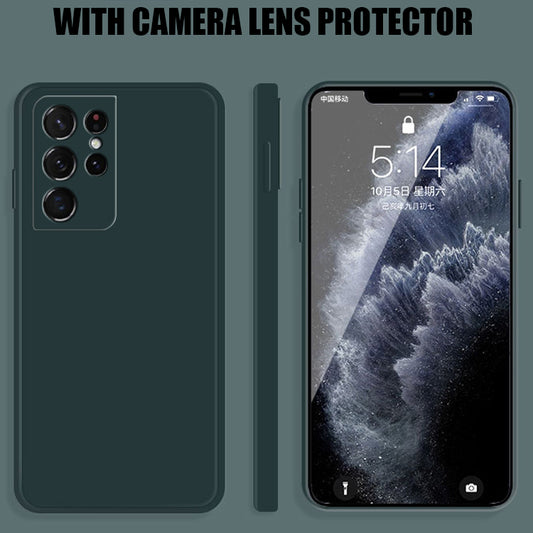 Silicone Case with Camera Protection for Samsung  - Army