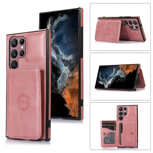Rear Card Flip Side Rose Gold Case for Samsung S23 ULTRA
