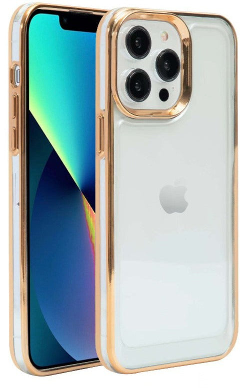 Clear Trim Case for iPhone 15 Pro Gold