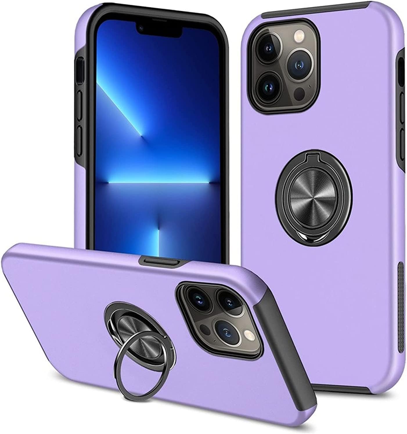 Hybrid Ring Case for iPhone iPhone 14 Light Purple