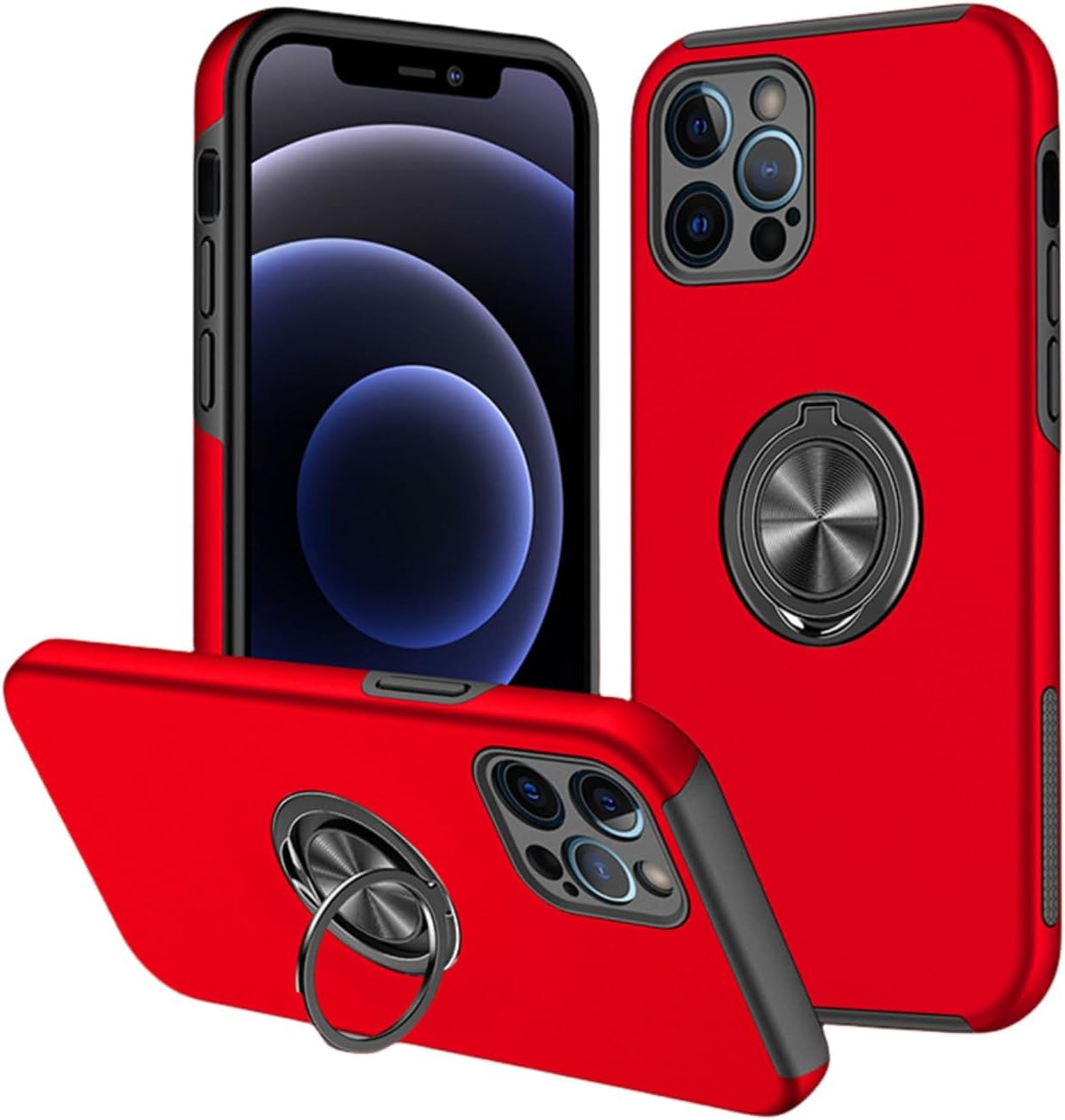 Hybrid Ring Case for iPhone iPhone 14 Plus Red