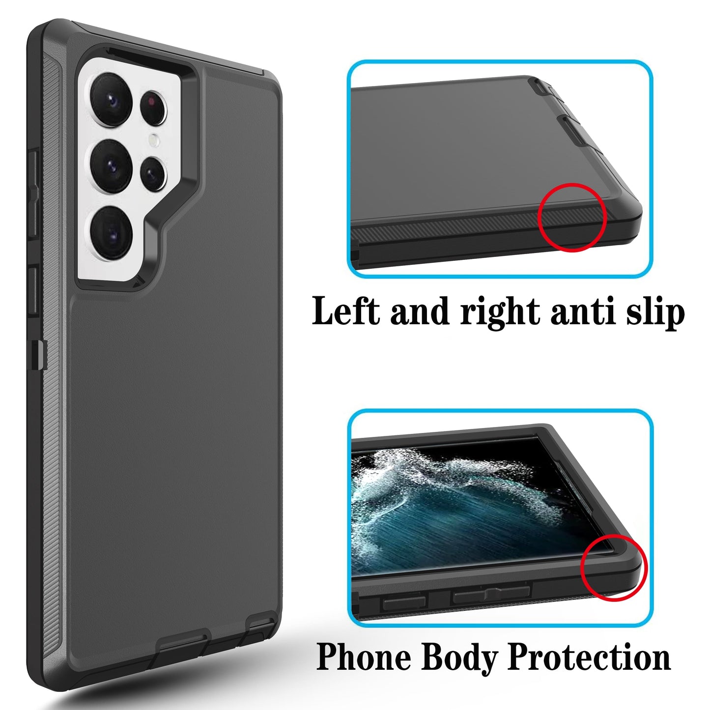 Defender Black Case for Samsung S23 ULTRA
