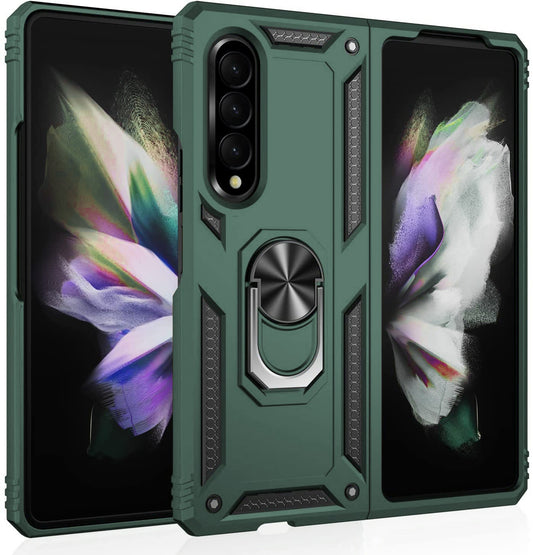 Green Hybrid Ring Case for Samsung Z4 FOLD