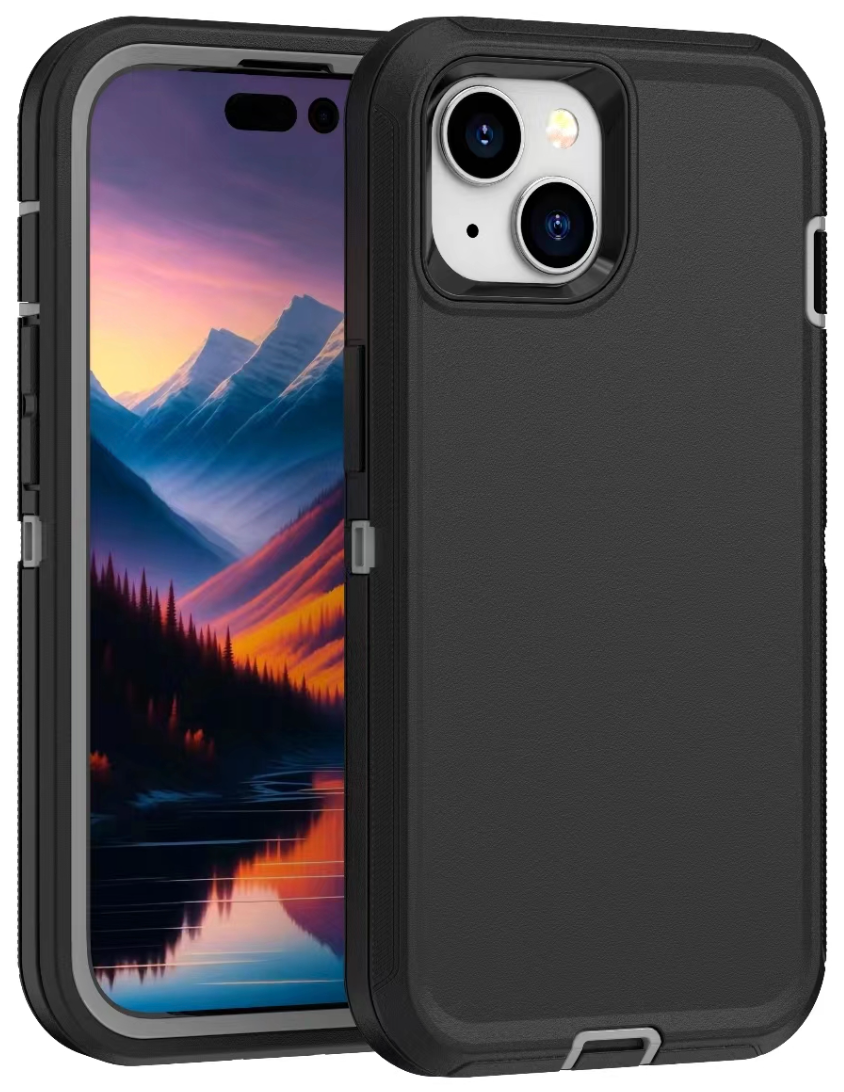 Defender Black and Grey Case for iPhone 15 Pro