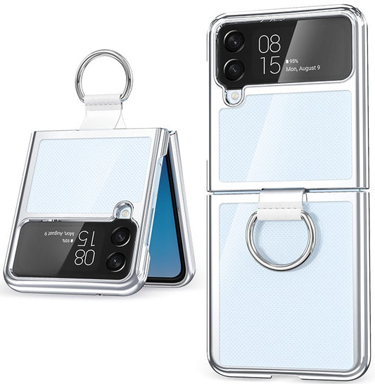 Clear Trim Silver Case For Samsung Z5 FLIP