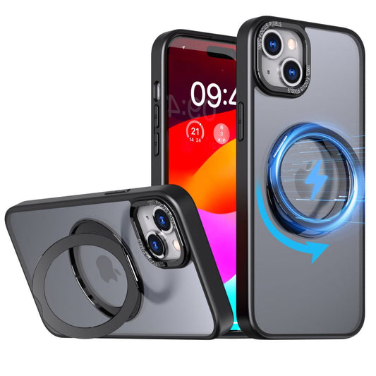 Black Back With Ring Magsafe Case Black iPhone 15 Pro Max