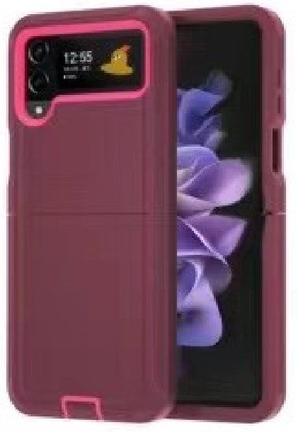 Defender burgundy With Pink Case for Samsung Z4 FLIP