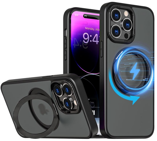 Black Back With Ring Magsafe Case Black iPhone 14 PRO