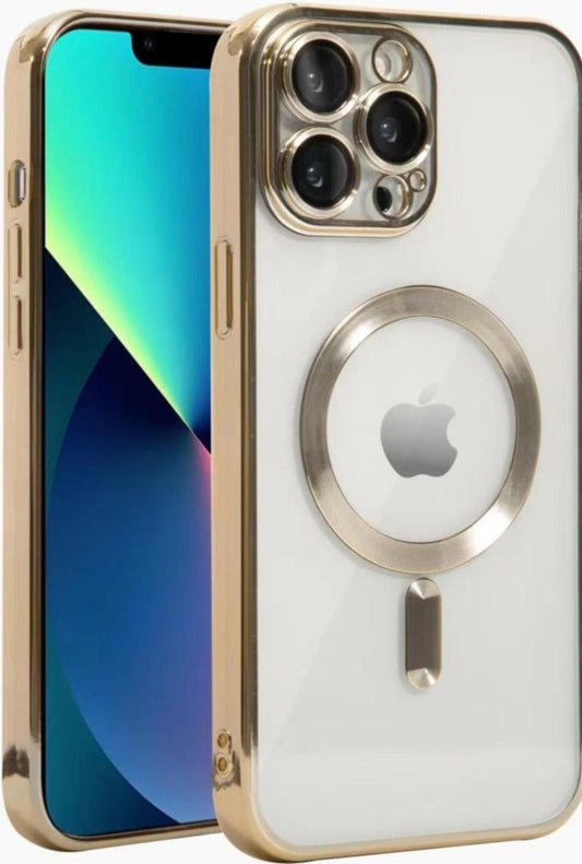 Clear Case Magsafe Camera Lens For iPhone 15 Pro Max (Gold)