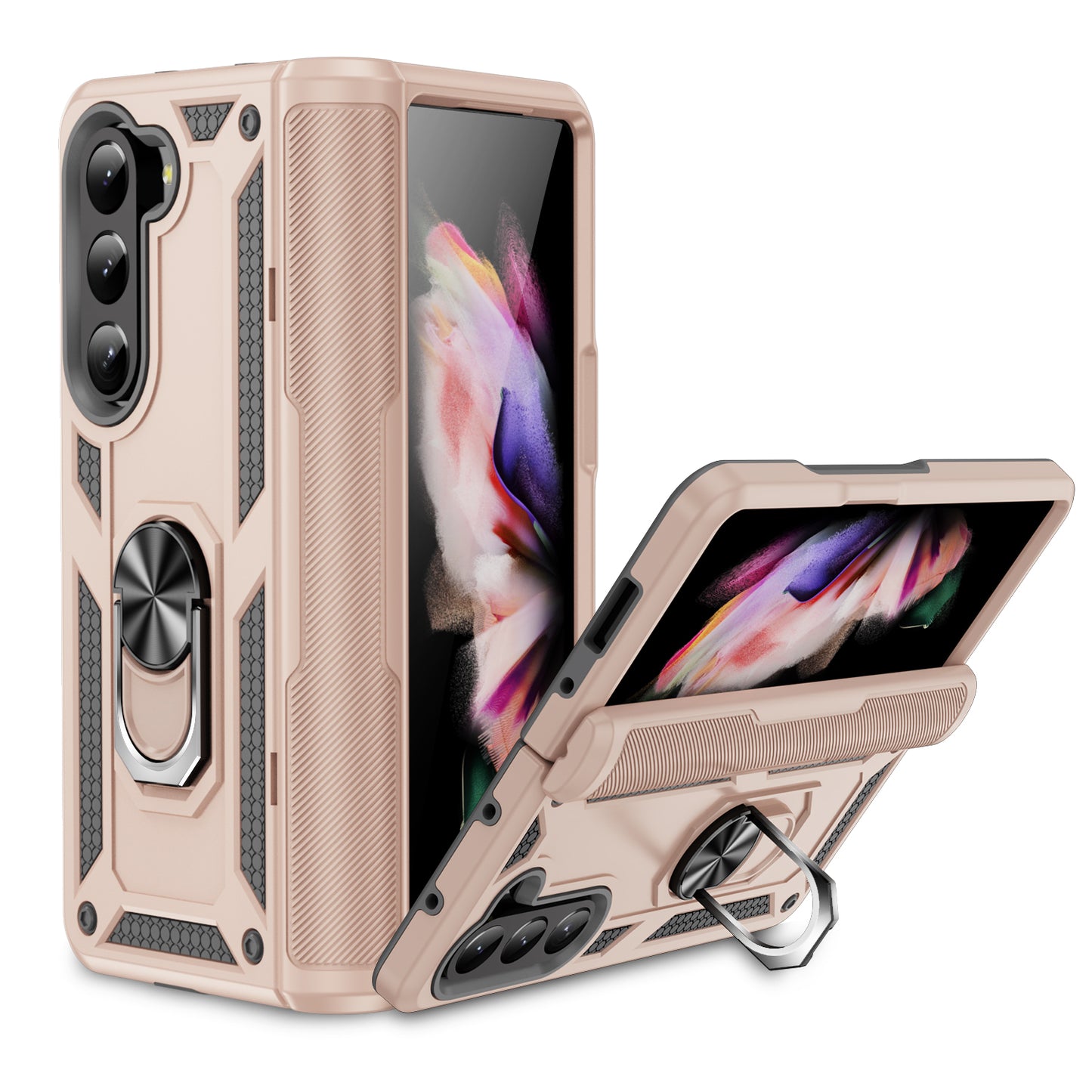 Rose Gold Hybrid Ring Case for Samsung Z5 FOLD