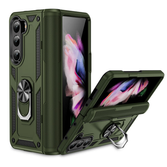 Green Hybrid Ring Case for Samsung Z5 FOLD