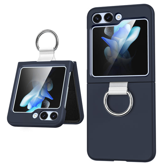 Black Silicone Case With Ring Holder For Samsung Z5 FLIP