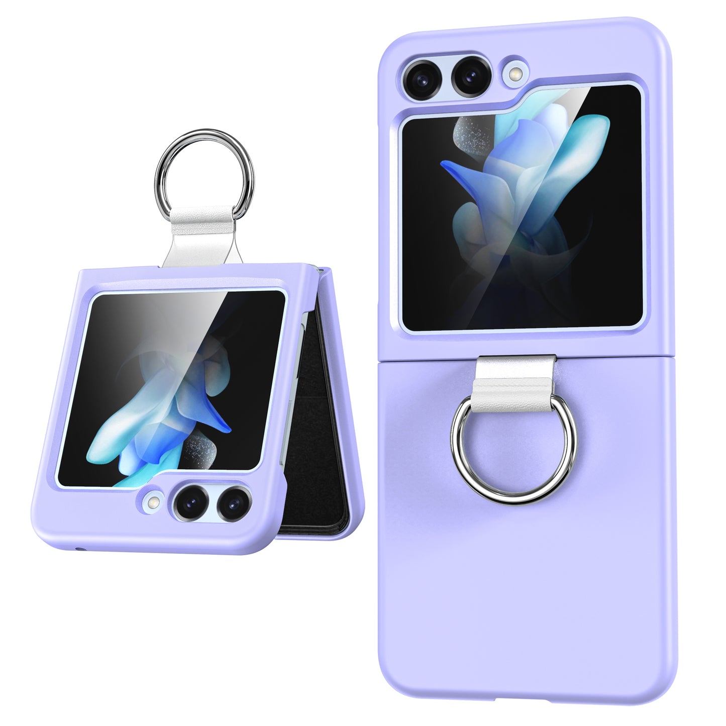 Purple Silicone Case With Ring Holder For Samsung Z5 FLIP