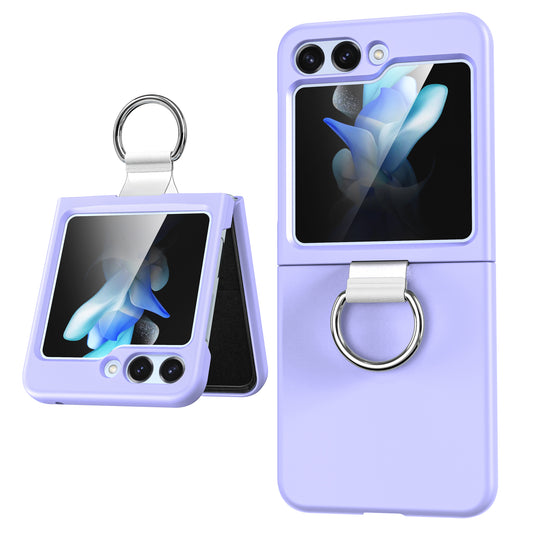 Purple Silicone Case With Ring Holder For Samsung Z5 FLIP