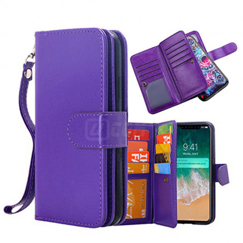 Wallet Case Purple With Extra Card Slots For iPhone 14 Plus