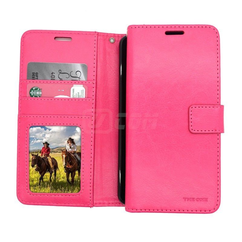iPhone 14 Pro'' Photo ID 3 Card Slots Plain Wallet Hot Pink