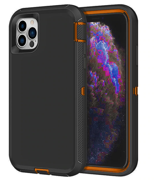 Defender Case for Apple iPhone (Black with Orange Trim)