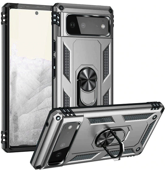 Hybrid Ring Case (Silver) for Google Pixel