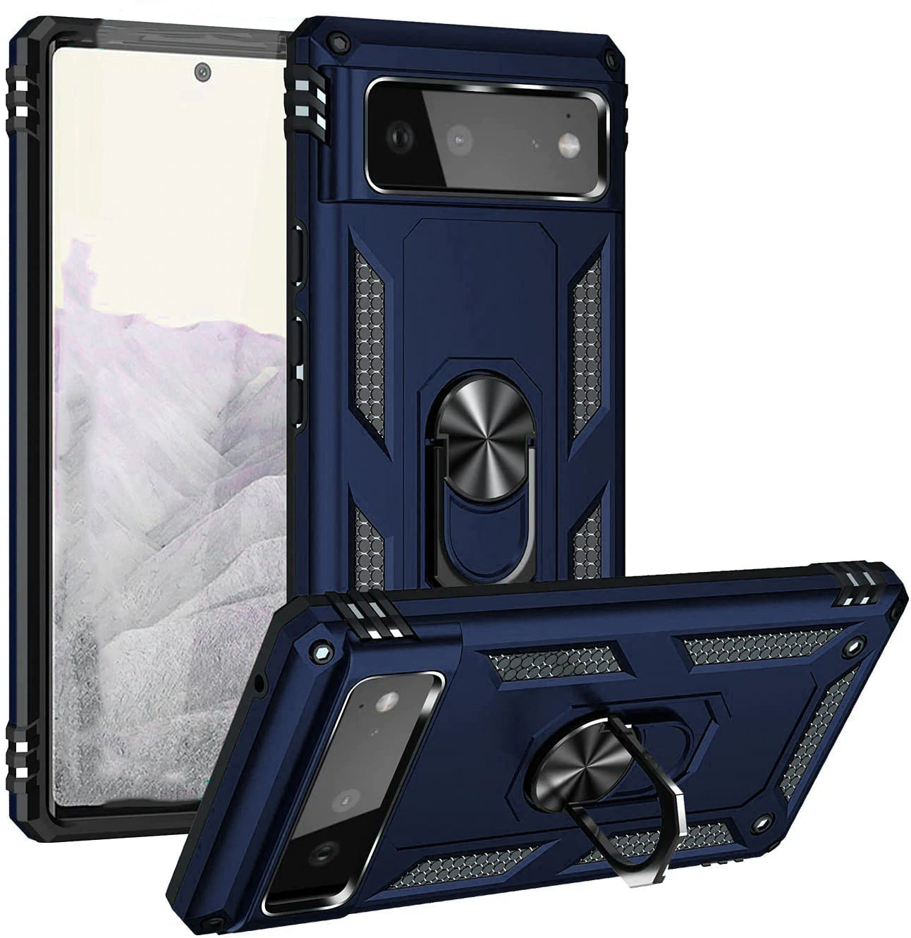 Hybrid Ring Case (Navy Blue) for Google Pixel