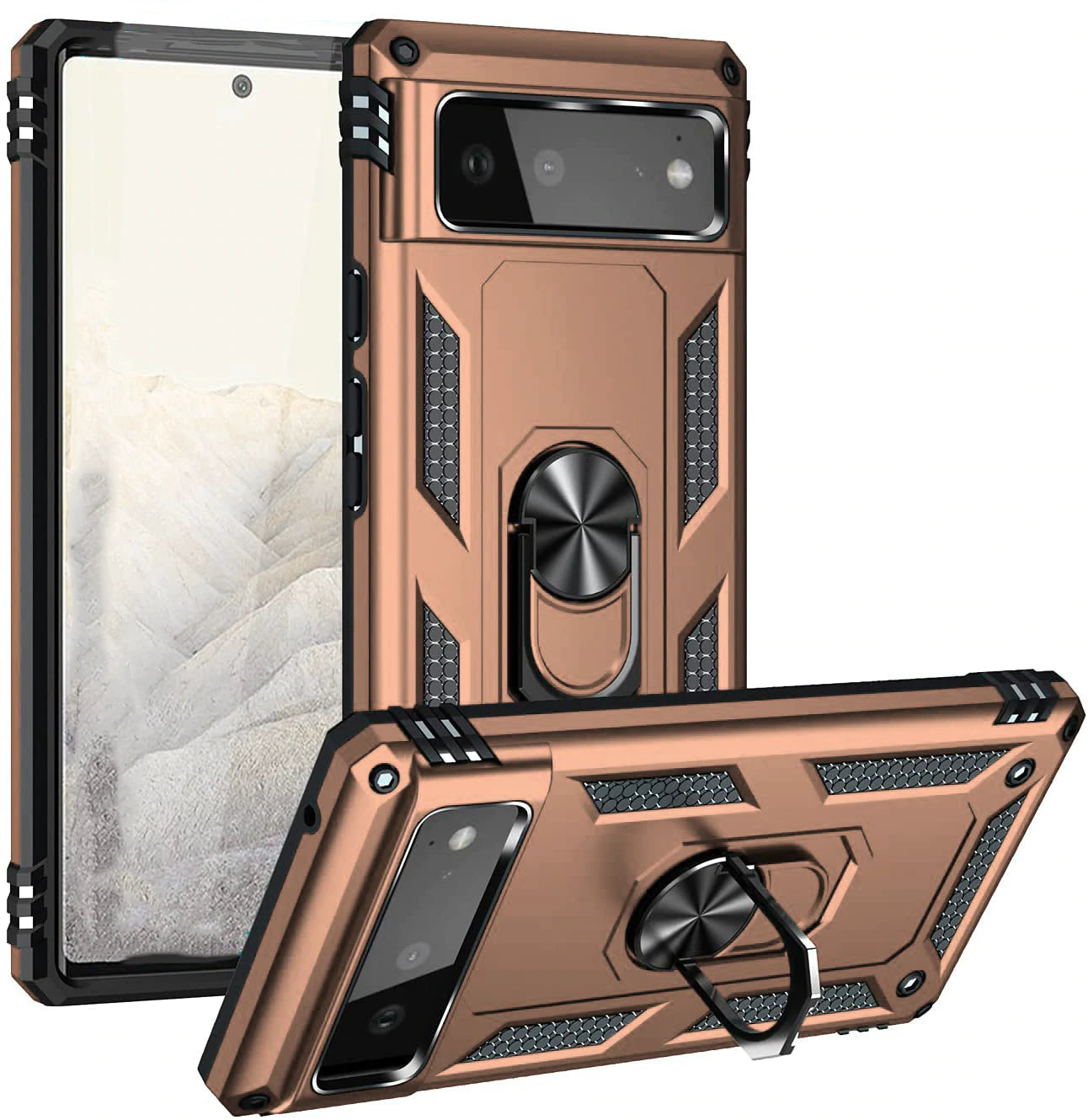 Hybrid Ring Case (Rose Gold) for Google Pixel
