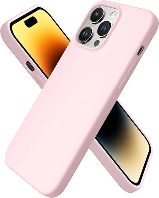 No Logo Silicone Pink Case For iPhone 14 PRO