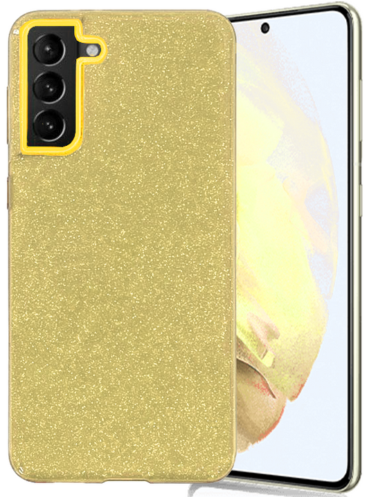 Glitter Silicone Gold Case For Samsung S22 PLUS