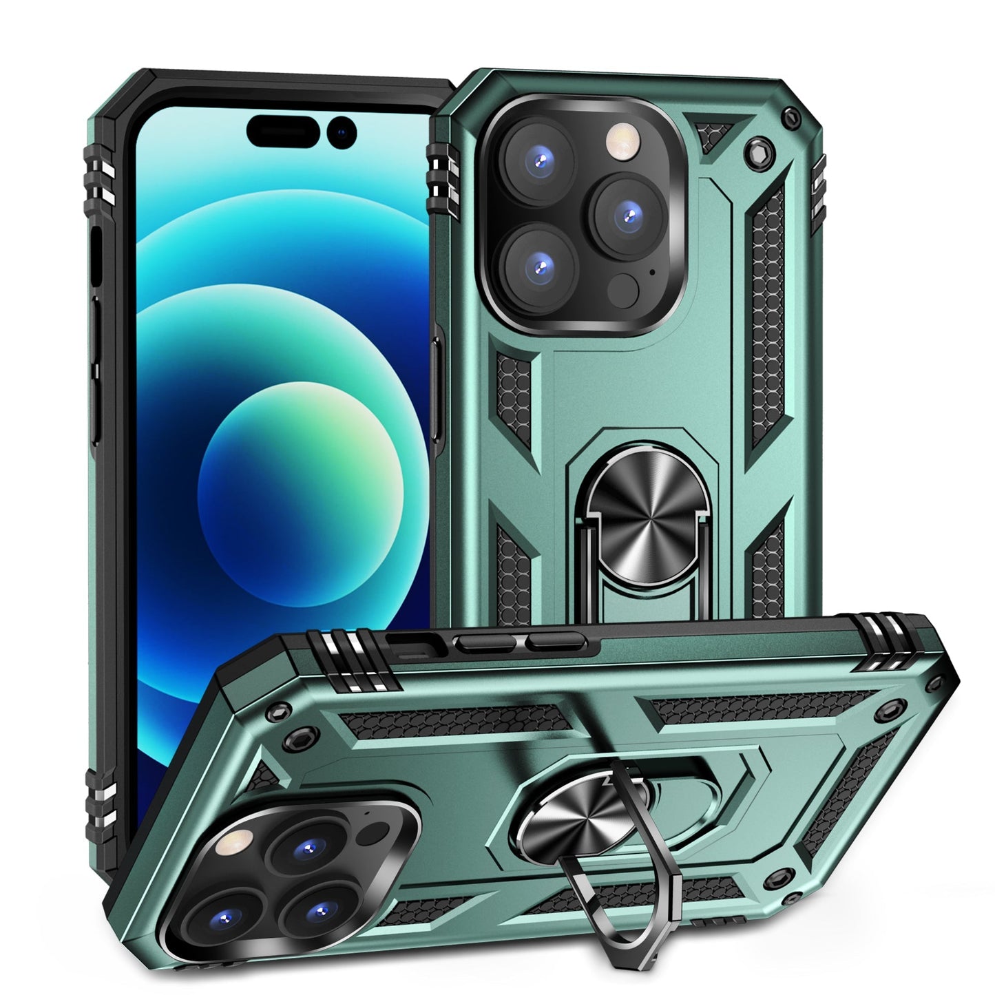 GREEN Hybrid Ring Case for iPhone 14 PRO