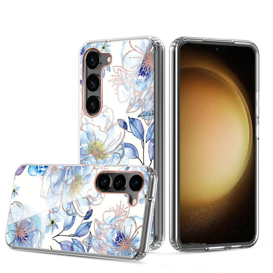 Clear Graphic Case (Blue Flower) for Samsung PLUS