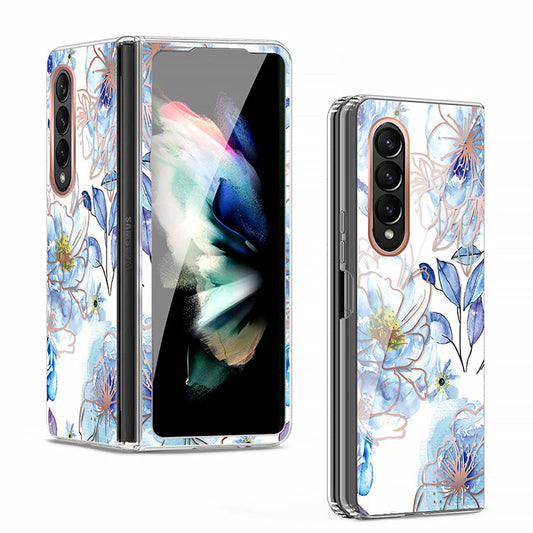 Clear Graphic Case (Blue Flower) for Samsung Z FOLD 4