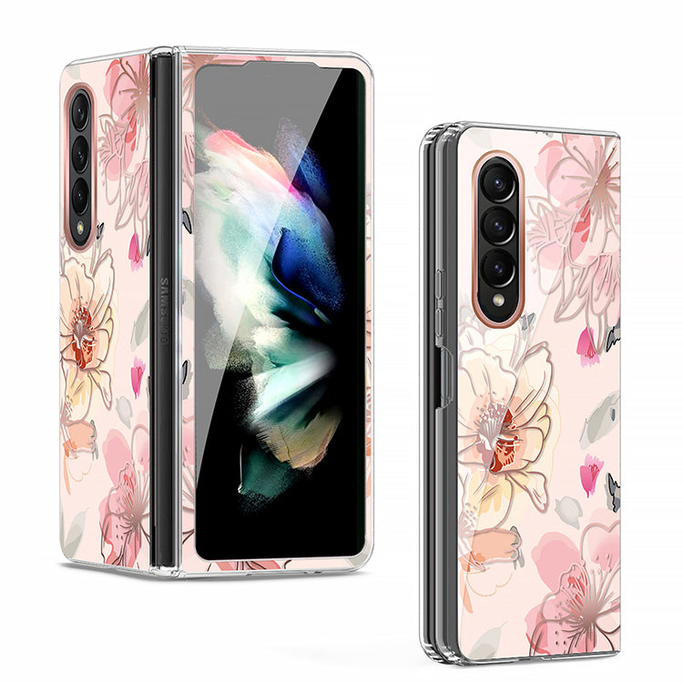 Clear Graphic Case (Pink Flower) for Samsung Z FOLD 4