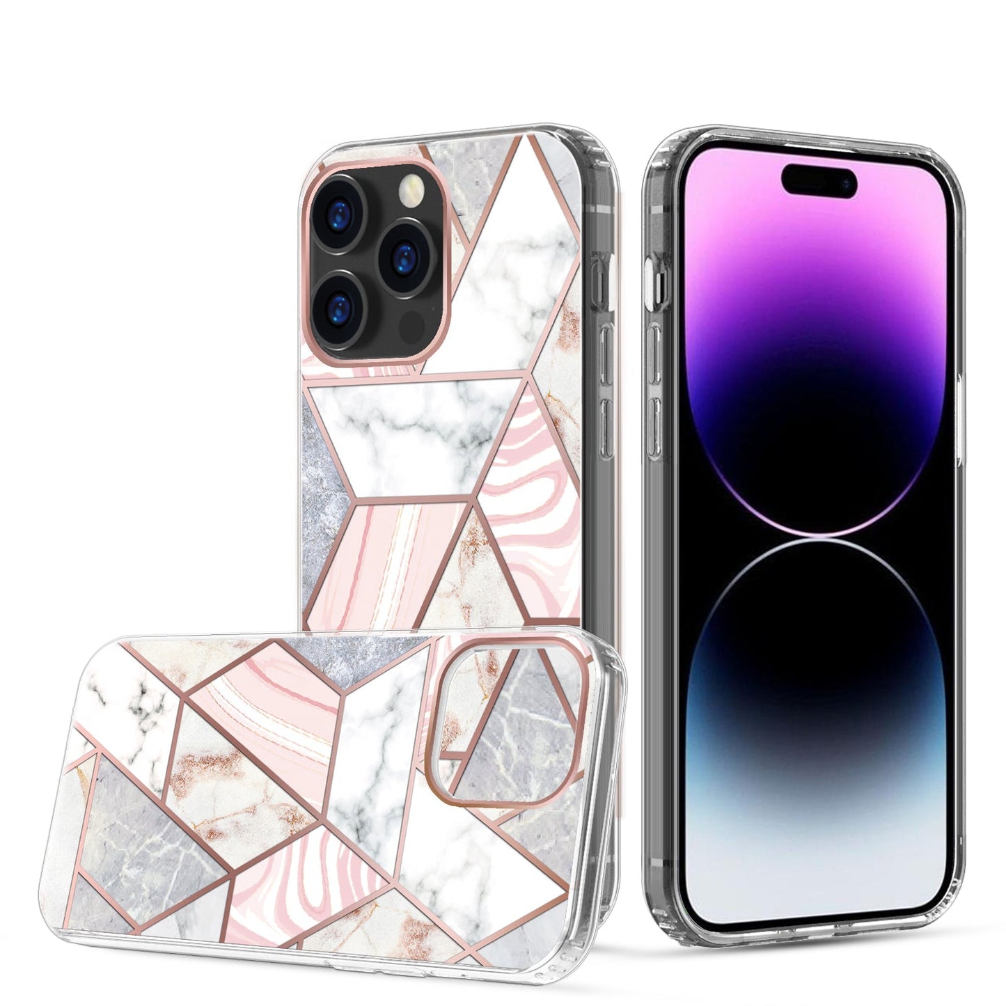 Clear Graphic Case (ZIGZAG MARBLE) for iPhone 14 PRO