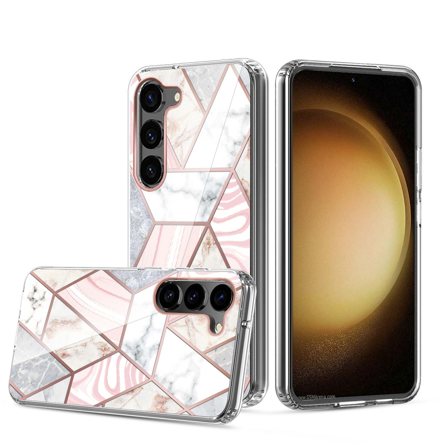 Clear Graphic Case (ZIGZAG MARBLE) for Samsung S23 PLUS