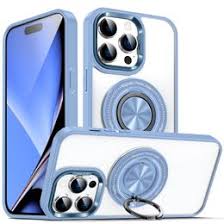 iPhone 14'' Hard Clear Back With Ring Magnetic And Magsafe Case Light Blue