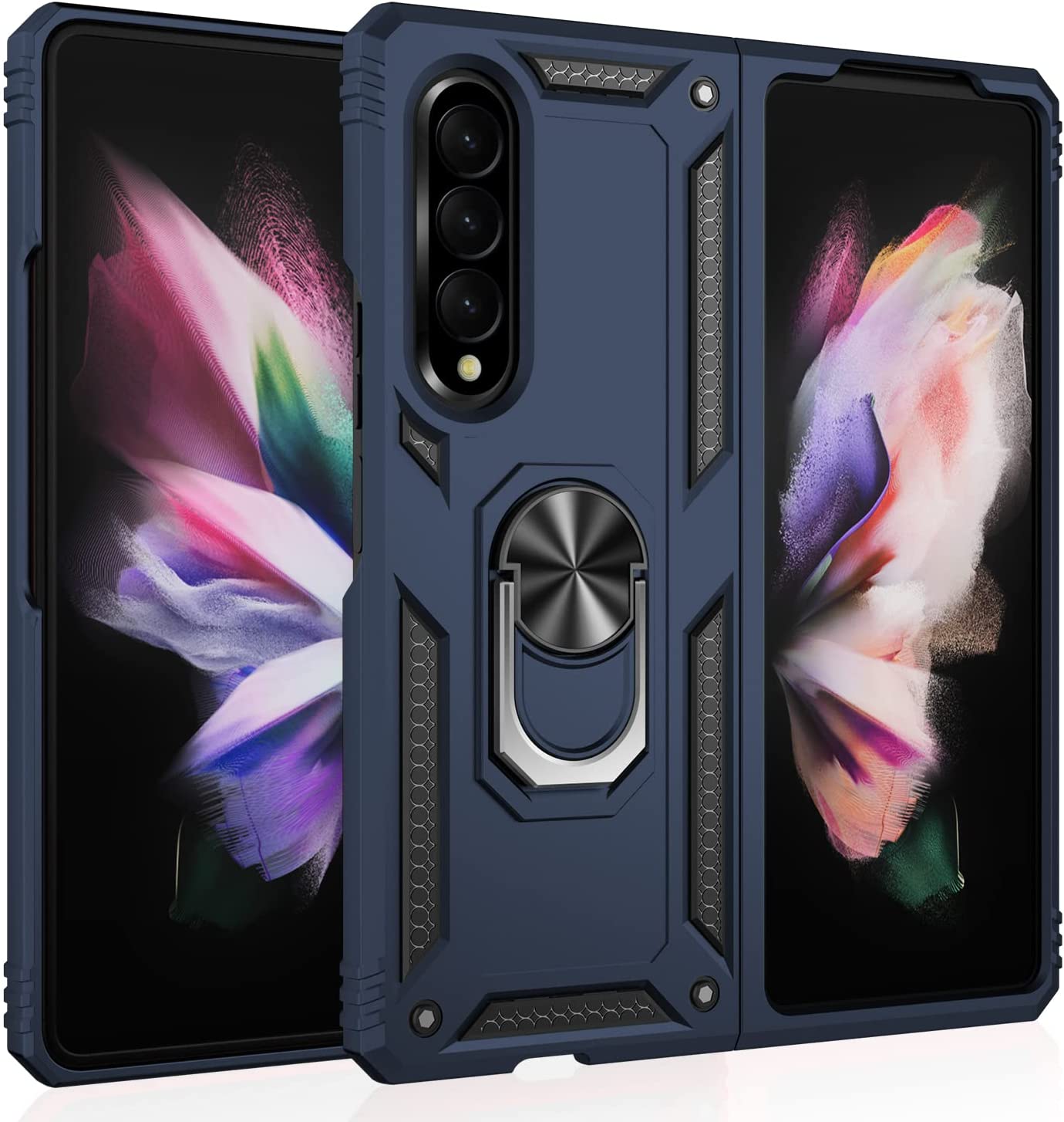 Blue Navy Hybrid Ring Case for Samsung Z3 FOLD