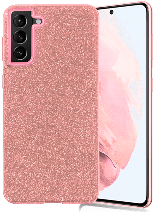 Glitter Silicone Pink Case For Samsung S21 ULTRA