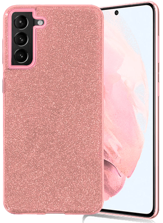 Glitter Silicone Pink Case For Samsung S22 PLUS