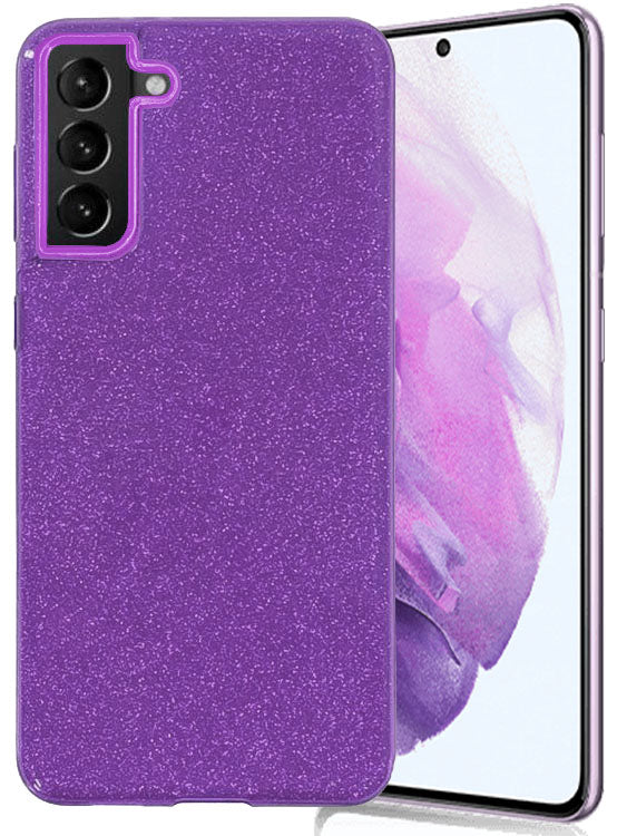 Glitter Silicone Purple Case For Samsung S22 PLUS