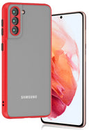 Trim Red Matt Case With Camera Lens For Samsung S21 PLUS