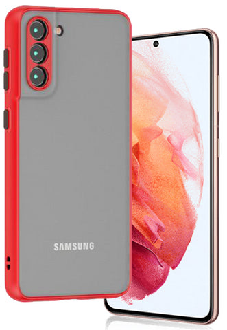 Trim Red Matt Case With Camera Lens For Samsung S21 PLUS