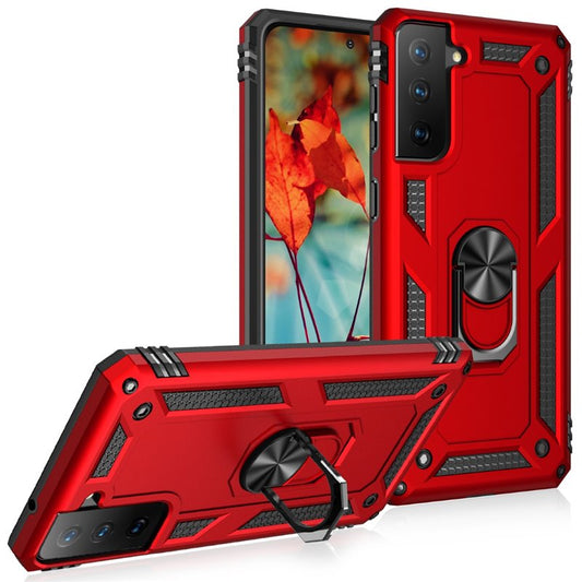 Red Hybrid Ring Case for Samsung S22 PLUS