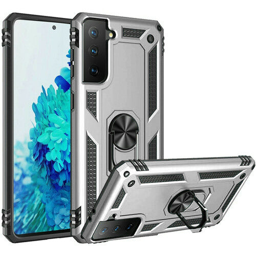 Silver Hybrid Ring Case for Samsung S21 PLUS