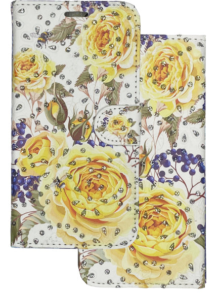 Wallet Leather Yellow Rose for Samsung S21 ULTRA